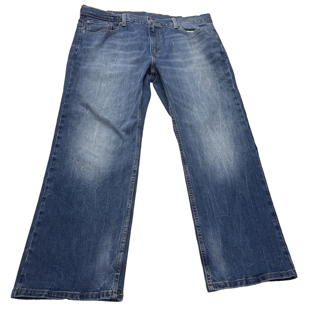 Levis 569 Jeans Mens 38x30 Blue Loose Straight Medium Wash Whisker Denim